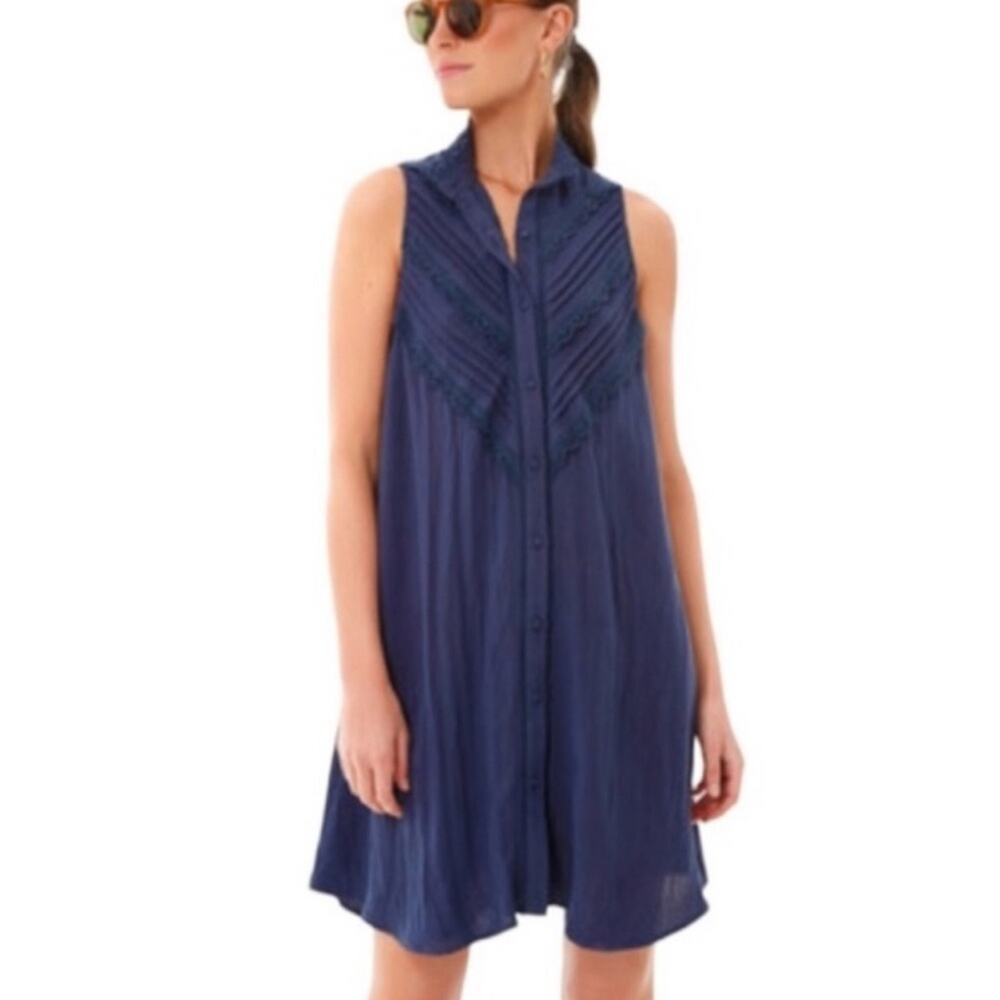 Tuckernuck Pomander Place Navy Blue Dutton Dress - Size S